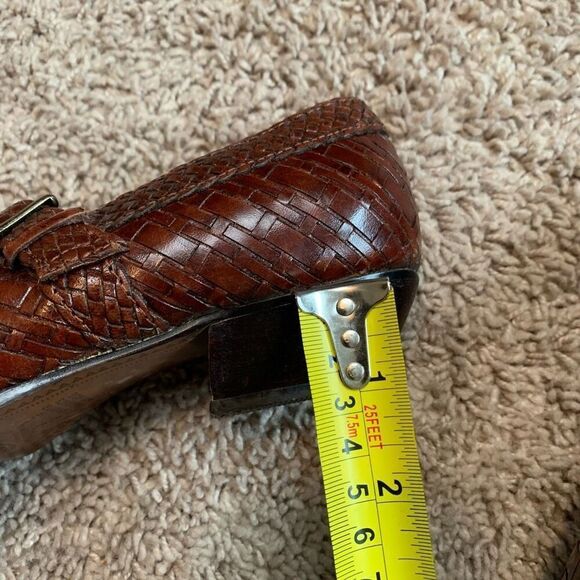 Nicole Brown Cowboy Boots Braided Leather Ankle Booties Western 5.5 - Picture 8 of 8